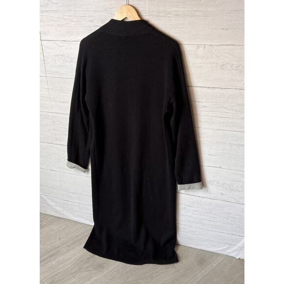 Aritzia Babaton Cardigan Womens Size Medium Black Lance Longline Open Duster - Picture 11 of 16